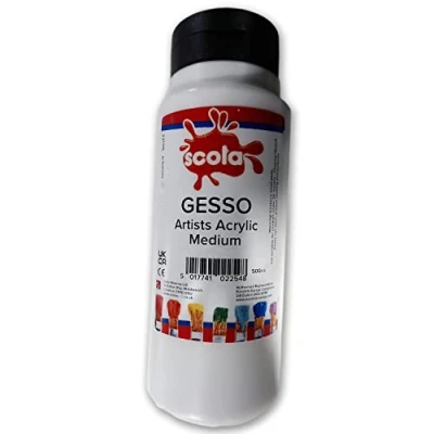 Image of scola 500ml Gesso Artists Acrylic Medium Surface Primer