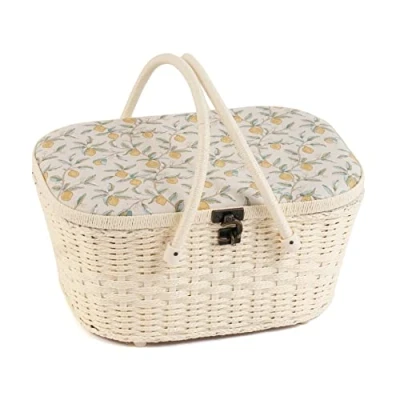 Image of Hobby Gift Sewing Box Wicker Basket Morris Lemons (HGLHB)