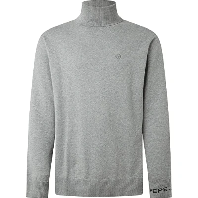 Image of Pepe Jeans Men&#039;s Andre Turtle Neck Long Sleeves Knits, Grey (Grey Marl), S