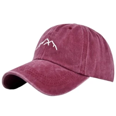 Image of alloneslife Baseball Cap,Sunproof Caps Embroidery Mountain Hat for Travel Adult Outdoor Adjustable Cycling Hiking Sun Hat(Burgundy)
