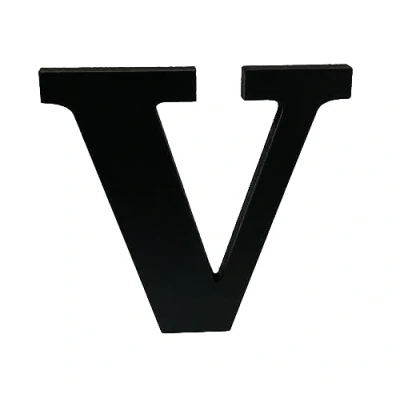 Image of Black Wooden MDF Letter V Size 13cm Tall Free Standing Letters for Arts &amp; Crafts Personalized Name Decor