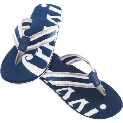 Image of Cressi Men&#039;s Kids Portofino Beach Flip Flops White Blue Size 43, White, 43 8.5 UK