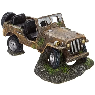 Image of Nobby Jeep Wreck Aquarium Ornaments, 26 x 15.5 12.5 cm