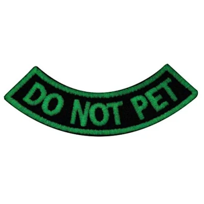 Image of Glow in Dark Service Dog Do Not Pet Vests/Harnesses Emblem Embroidered Fastener Hook &amp; Loop Patch