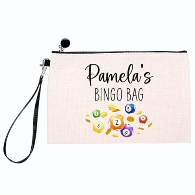 Image of Drifting Ducks Personalised Name Bingo Bag Linen Style Dabbers Case Pouch Birthday Gift