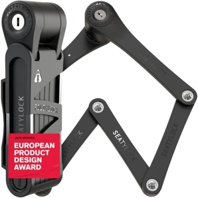 Image of FoldyLock Compact Folding Bike Lock Award Winning Patented High Security Cut Proof Bicycle Heavy Duty Anti Theft Smart Secure Guard with Key and Case for Bikes or Scooters 33.5&quot;