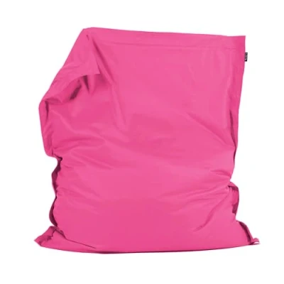 Image of Bean Bag Bazaar Giant Bag, Pink, Water Resistant Fabric, Large Outdoor Floor Cushion with Filling Included, 180cm x 140cm, Extra Wide Garden Chairs, Seating, Garden, Patio