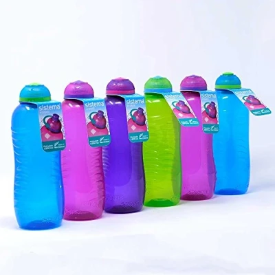Image of Pack of 6 460ML Twist n Sip Sistema BPA Free Hydrate Water Bottles (Assorted Colours)