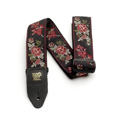 Image of Ernie Ball Red Rose Jacquard Guitar Strap
