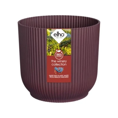 Image of elho The Winery Collection 16 Plant Pot Indoor 100% Recycled Plastic Ø 16.1 x H 14.8 cm Red/Bordeaux Red
