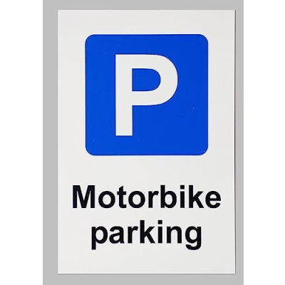Image of Motorbike parking car park sign 3mm Aluminium (400mm x 300mm)