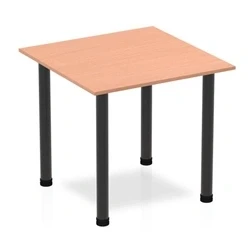 Image of Impulse 800mm Square Table Beech Top Black Post Leg
