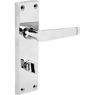 Image of Designer Levers Victorian Straight Lever Door Handles Polished Chrome 1 Pair Bathroom Locking Handle with Thumbturn