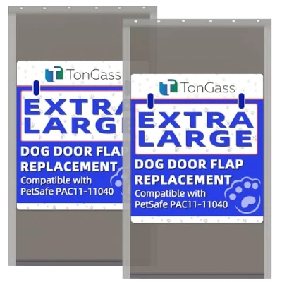 Image of TonGass (2 Pack) PAC11 11040 Extra Large Dog Door Flap Replacement Compatible with PetSafe Freedom 13 6/8&quot; x 24&quot; Magnetic Closure Weather Proof &amp; Warp Resistant Pet