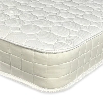 Image of Zebra Quilted Spring Mattress Standard Double Size Memory Foam &amp; Bonnell System, Soft Fabric, Cream Bubble Theme, Medium Firmness of L190 x W135 D18 cm