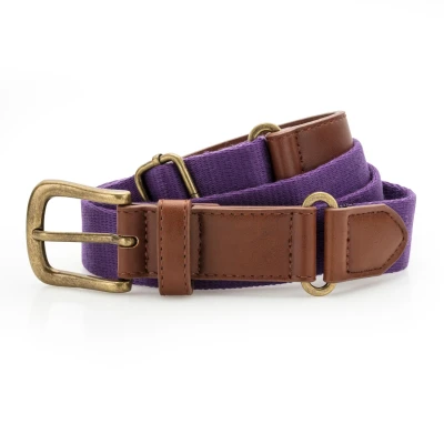 Image of Asquith &amp; Fox Mens Faux Leather And Canvas Belt (Purple) One Size