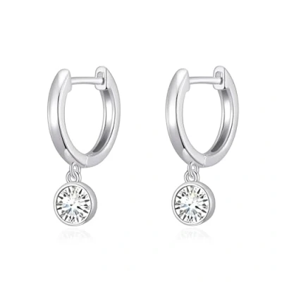 Image of Philip Jones Crystal Hoop Earrings Created with Zircondia® Crystals