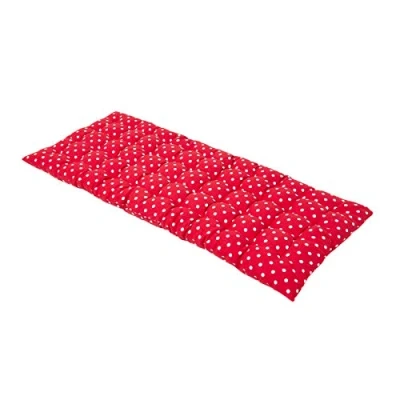 Image of HOMESCAPES Red Polka Dot Garden Bench Cushion 2 Seater Seat Pad for Patio Furniture Kitchen or Dining Indoor &amp; Outdoor Use Comfortable 100% Cotton Thick 108 cm Wide