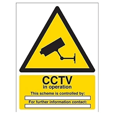 Image of V Safety CCTV In Operation For The Purpose Sign 150mm x 200mm 1mm Rigid Plastic