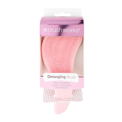 Image of Brushworks HD Detangling Hair Brush , White/Pink