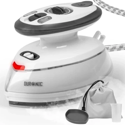 Image of Duronic Travel Iron SI3 WE Mini Iron, 35ml Tank, Steam 400W Lightweight Portable Compact, Variable Heat Settings For Holiday Quilting Patchwork Applique Craft