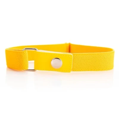 Image of Olata Children’s Stretch Elasticated Adjustable Belt with Snap Fastening, 1 6 years. Yellow