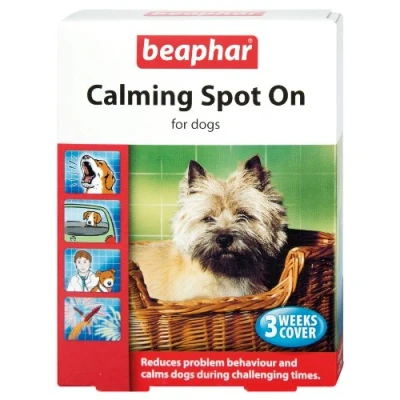 Image of BEAPHAR CALMING SPOT ON FOR DOGS 3 WEEKS COVER REDUCES BEHAVIOUR PROBLEM, CALMS