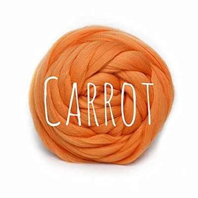 Image of Chunky Wool Carrot for arm Knitting Blanket Weaving Felting Jumbo Yarn Giant Soft 250g (0.55lb)