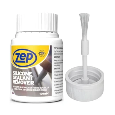 Image of Zep SIlicone Sealant Remover 100ml, for Removing Bathroom with or Without A Tool Convenient Brush Cap