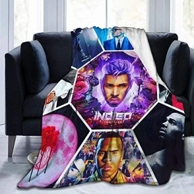 Image of YINGD Ch_RIS Br_own in digo Ultra Soft Micro Fleece Blanket Throw Super Fuzzy Lightweight Hypoallergenic Plush Bed Couch Living Roo 125CM X 100CM