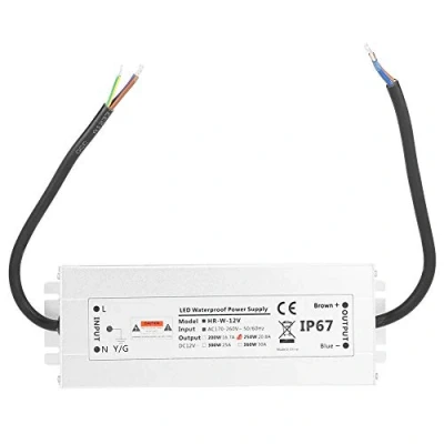 Image of LED Driver, 12V/24V 250W Light Strip Power Supply IP67 Waterproof Driver Transformer, with Overvoltage Protection, Overcurrent for Light(12V 20.8A HRW 12V250W)