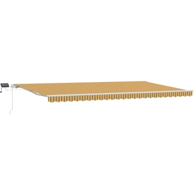 Image of vidaXL Manual Retractable Awning with LED Multicolour Stripe 600x300 cm