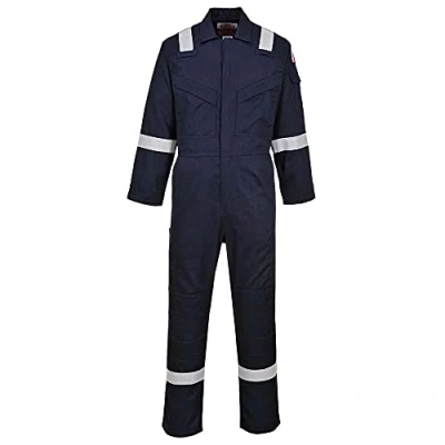 Image of Portwest Flame Resistant Light Weight Anti Static Coverall 280g Navy Small