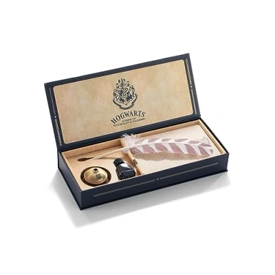 Image of The Noble Collection Hogwarts Writing Quill with Headed Paper