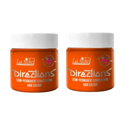 Image of 2x La Riche Directions Semi Permanent Hair Color 100ml Tub Fluorescent Orange