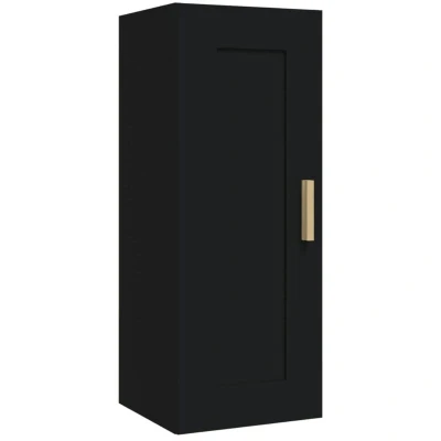 Image of vidaXL Wall Cabinet Black 35x34x90 cm Engineered Wood