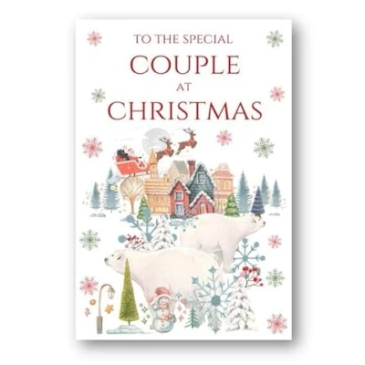 Image of Second Ave Special Couple Christmas Polar Bear Xmas Holiday Festive Greetings Card