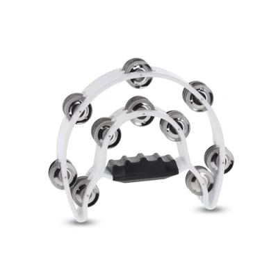 Image of GEWA jingle wreath half moon 20 pairs of chrome plated jingles double row color white