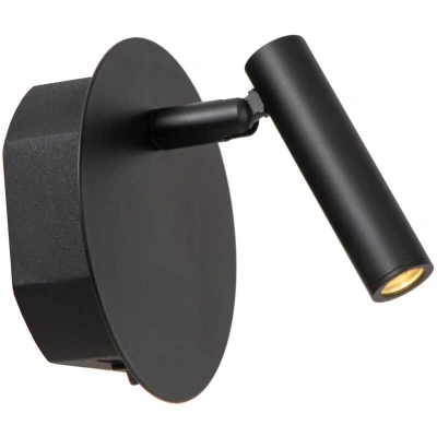 Image of Lucide LED rechargeable wall spot Jolijn, black, Ø 10.2 cm, magnet