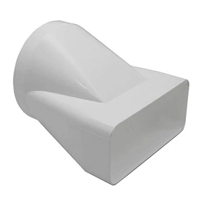 Image of Kair Ducting Adaptor 150mm x 70mm to 125mm 5 inch Rectangular Round Straight Channel Connector for Converting Different Size Duct Systems