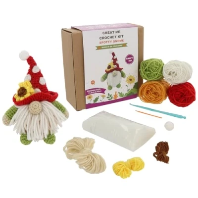 Image of Shudehill Giftware Creative Crochet Kits Fox, Unicorn, Dog, Bee, Cat &amp; More Perfect for Learning or Experienced Crocheters (Gonk)