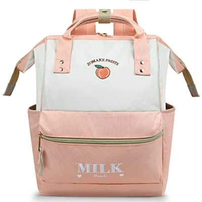 Image of ZOMAKE Backpack Womens,Laptop Rucksack for Women Ladies Backpacks Wide Open Womens Stylish College Travel Casual Daypack Bag Business Work Women(Coral)