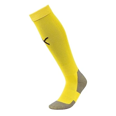 Image of Puma Unisex Team Liga Core Football Socks Cyber Yellow/Black, Size 3