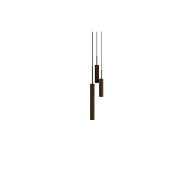 Image of Audo Copenhagen pendant light Tubulaire, bronze coloured, aluminium, 3 bulb.