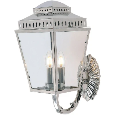 Image of Mansion House 3 Light Outdoor Wall Lantern Polished Nickel IP44, E14