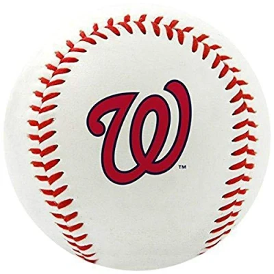 Image of Rawlings MLB Nationals Team Logo Baseball, Official, White