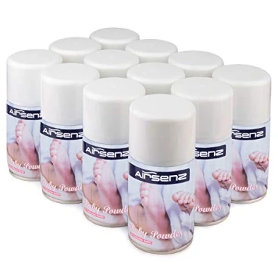 Image of AIRSENZ Air Freshener Aerosol Refill Cans Automatic Spray Dispenser Refills 12 x 270ml (Baby Powder)