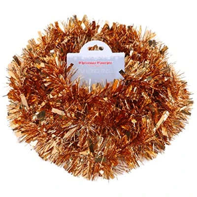 Image of Christmas Concepts® 2 Metre Chunky/Fine Tinsel Decoration (Copper)