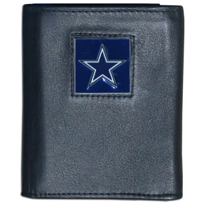 Image of Siskiyou NFL Sports Mens Dallas Cowboys Deluxe Leather Tri fold Wallet Packaged in Gift Box One Size Black