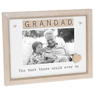Image of Scrabble Sentiments Wooden Photo Frame Grandad Gift